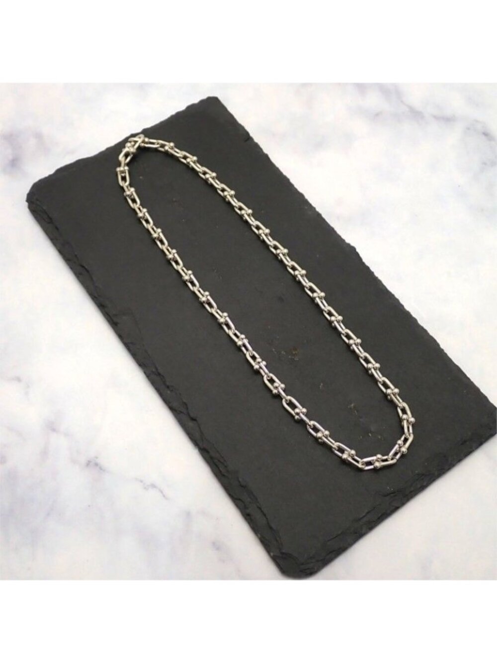 Tiffany & Co HardWear Small Link Necklace 925 Sterling Silver